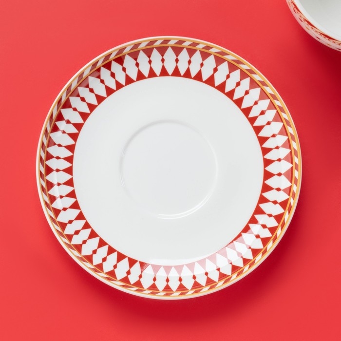 Новогодняя чайная пара Доляна «Парк аттракционов», 2 предмета: чашка, блюдце, фарфор, цвет белый Новогодняя чайная пара Доляна «Парк аттракционов», 2 предмета: чашка, блюдце, фарфор, цвет белый