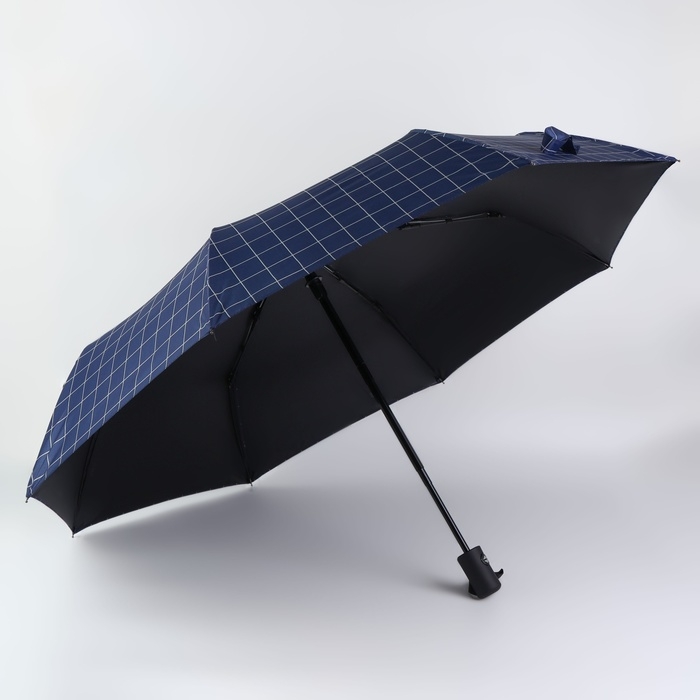 Зонт автоматический «Клетка», эпонж, 3 сложения, 8 спиц, R = 48/55 см, D = 110 см, цвет МИКС Зонт автоматический «Клетка», эпонж, 3 сложения, 8 спиц, R = 48/55 см, D = 110 см, цвет МИКС