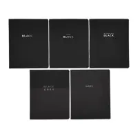 Тетради в клетку, 48 л., набор из 5 шт., блок №1, Black or Gray
