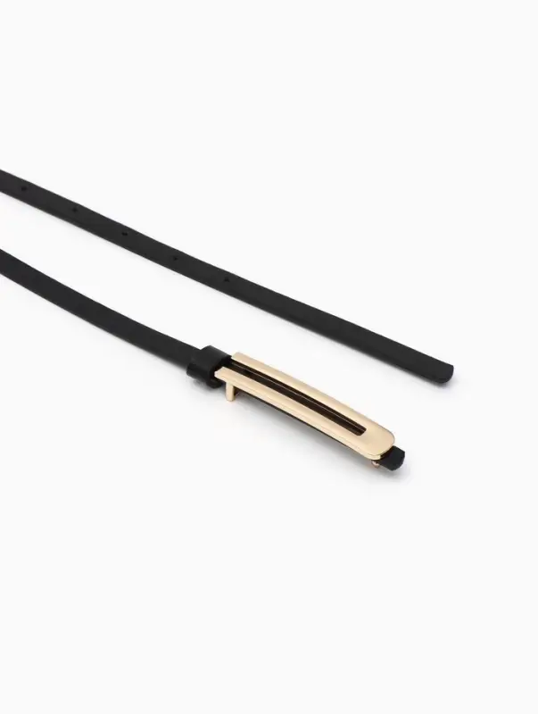 Ремень женский, 0.8&times;110 см, гвоздик, золотистая пряжка, чёрный