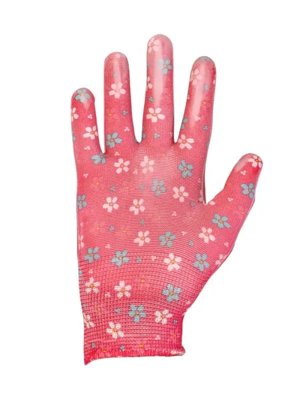 Перчатки нейлоновые, с ПВХ обливом, размер 8, МИКС, &laquo;Цветы&raquo;, Greengo