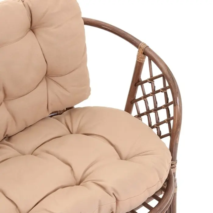 Набор садовой мебели "Bagama": 2 кресла, 1 диван, 1 стол, ротанг тёмный, подушки бежевые