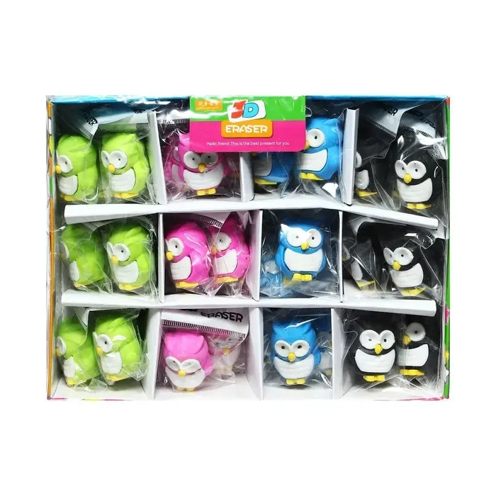 Ластик фигурный Ластик фигурный "Сова", в блистере, МИКС (штрихкод на штуке)