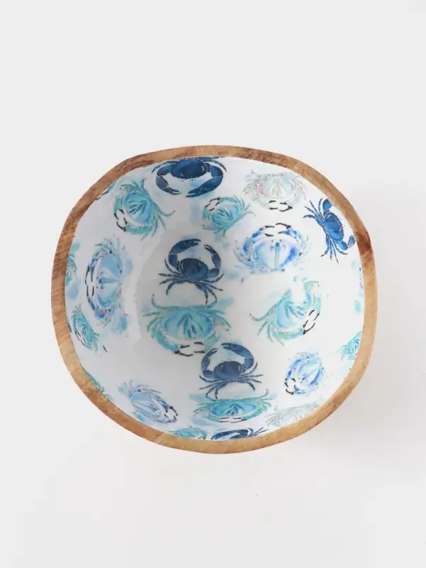 Салатник &laquo;Крабы&raquo;, 23&times;23&times;10.5 см, дерево манго