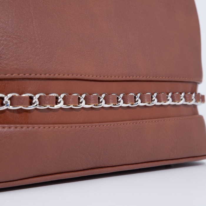 Сумка-тоут Сумка-тоут "Оливи" на молнии, цвет коричневый