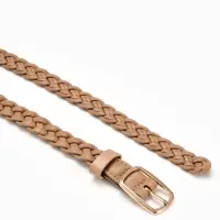 Ремень жен 03-01-01-01, Июнь2501, 1,8*0,3*110 см, без винта, пряж золото, 1 прокол, бежевый   109031