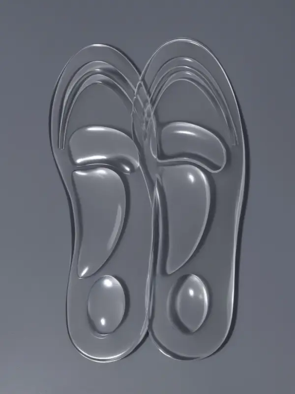 Стельки для обуви, универсальные, силиконовые, на клеевой основе, р-р RU до 40 (р-р Пр-ля до 40), 26 см, пара, прозрачные