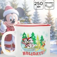 Кружка керамическая новогодняя Holidays, Микки Маус и друзья, 250 мл