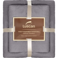 Набор полотенец махровых Luscan 300г/м2, 35x75/70x140 см серый