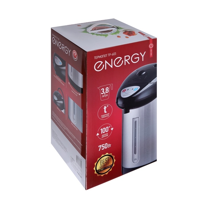 Термопот Energy TP-603, 3.8 л, 750 Вт, серебристый Термопот Energy TP-603, 3.8 л, 750 Вт, серебристый