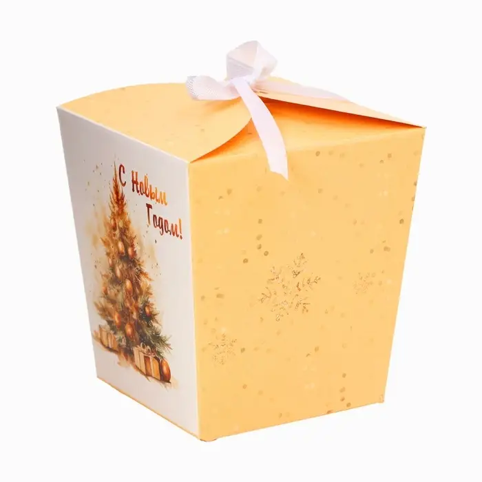 Бонбоньерка, новогодняя подарочная упаковка «Золотая Ель», 7.5×8×7.5 см Бонбоньерка, новогодняя подарочная упаковка «Золотая Ель», 7.5×8×7.5 см