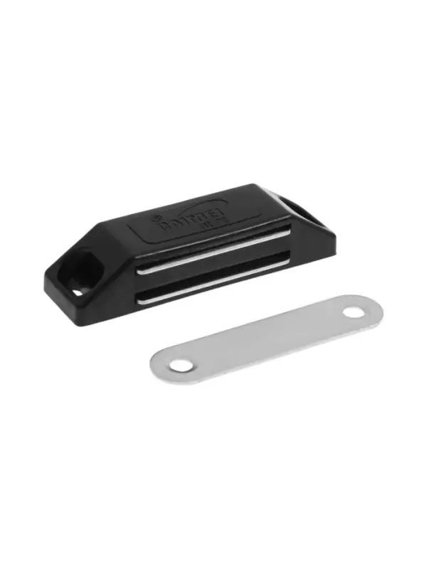 Магнит мебельный M002BR, 60&times;13 мм, средний, черный, 4 шт.