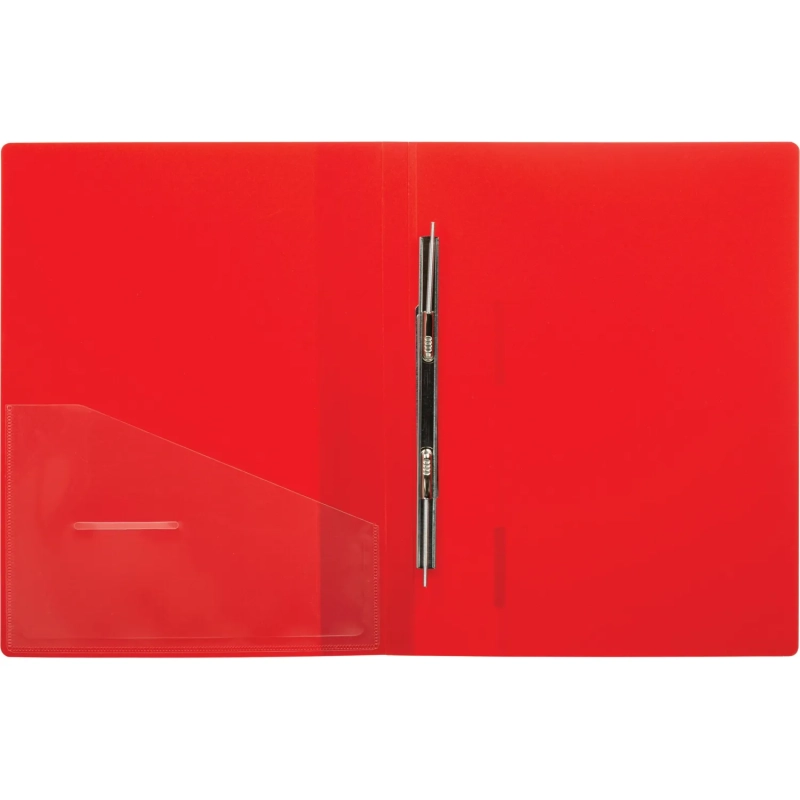 Скоросшиватель пластиковый с пруж.мех. вн.карман Attache А4 крас 200л,0,7мм