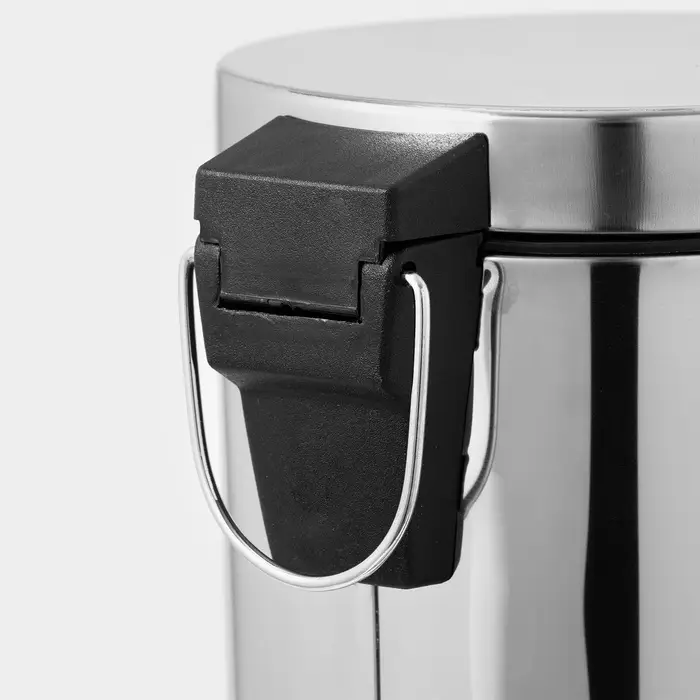 Ведро мусорное с педалью Доляна, 3 л, нержавеющая сталь, хромированное