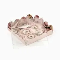 Коробка для печенья, кондитерская упаковка с пластиковой крышкой, &laquo;Цветы&raquo;, 13&times;13&times;3 см