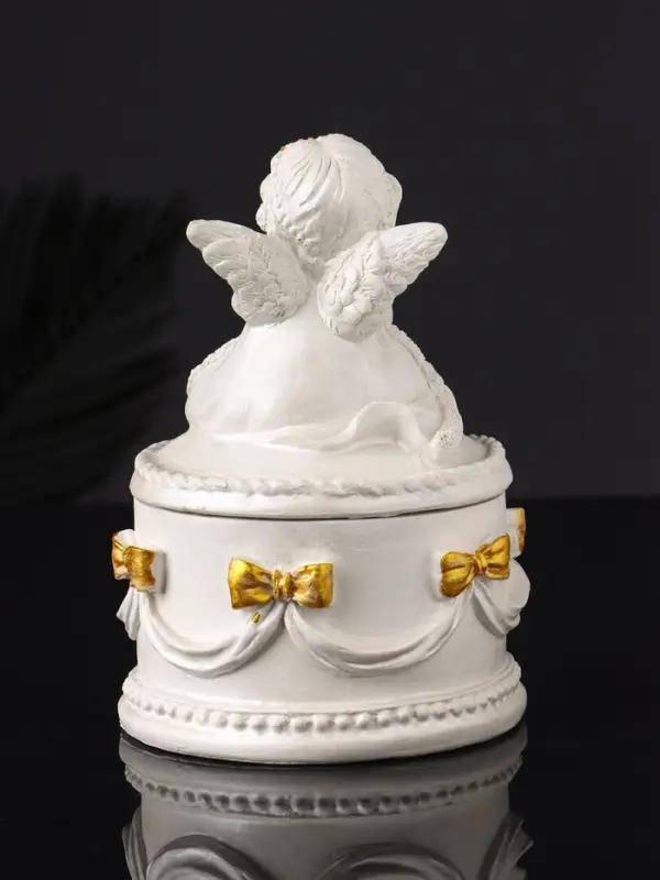 Шкатулка с бантами Шкатулка с бантами "Ангел " 12х9 см, перламутр