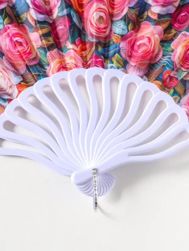 Веер складной &laquo;Россыпь роз&raquo;, 22.5 см