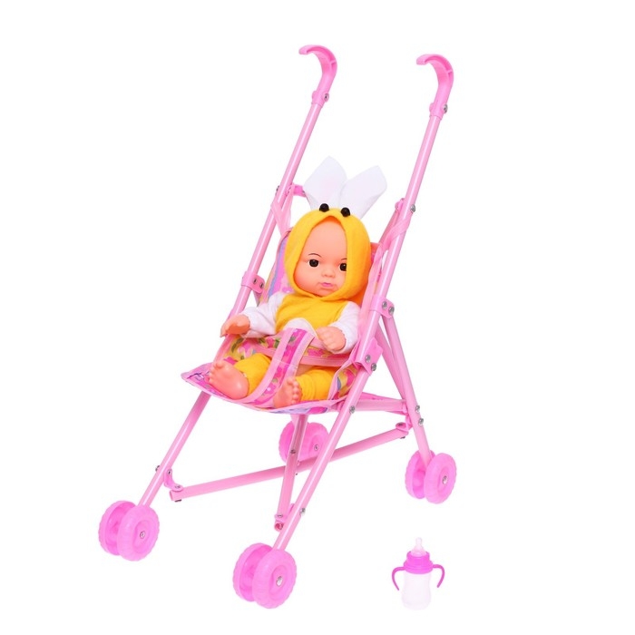 Пупс «Мой малыш», в костюмчике, с коляской и аксессуарами, МИКС Пупс «Мой малыш», в костюмчике, с коляской и аксессуарами, МИКС