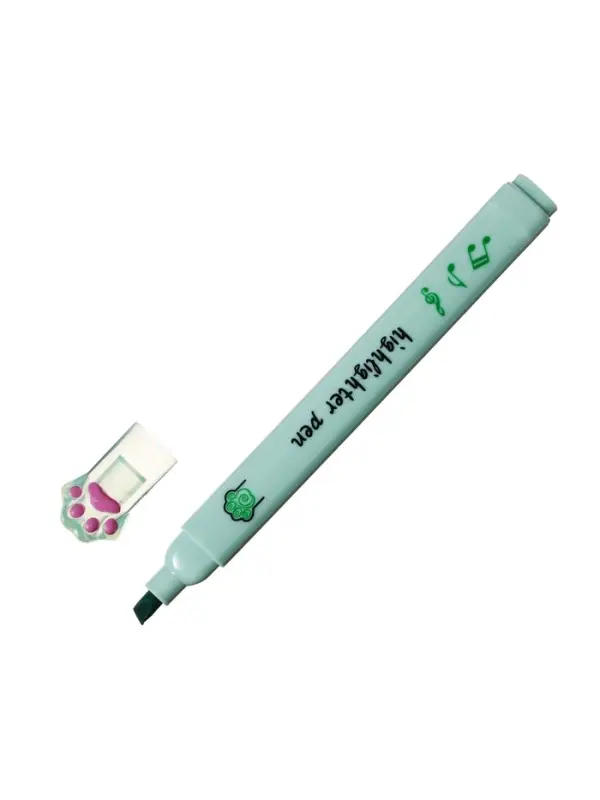 Набор маркеров-текстовыделителей &laquo;Лапки с нотами&raquo;, 6 цветов, скошенный наконечник, узел 5 мм