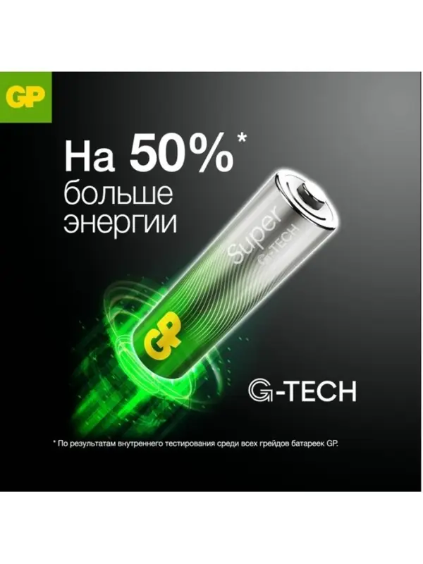 Батарейка алкалиновая GP Super, AA, LR6-4S, 1.5 В, спайка, 4 шт.