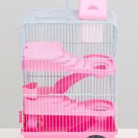 Клетка для мелких грызунов &laquo;Пижон&raquo;, с наполнением, 27&times;21&times;40 см, розовая