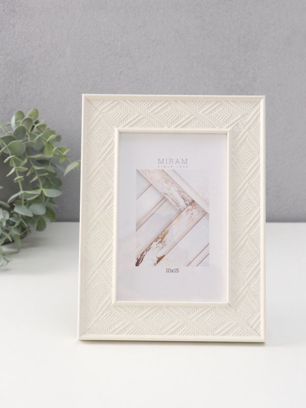 Фоторамка пластик Фоторамка пластик "МИРАМ" 10х15 см, бежевый
