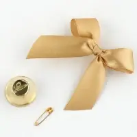 Колокольчик на булавке с бантом на выпускной, золотой, d = 2,6 см Колокольчик на булавке с бантом на выпускной, золотой, d = 2,6 см