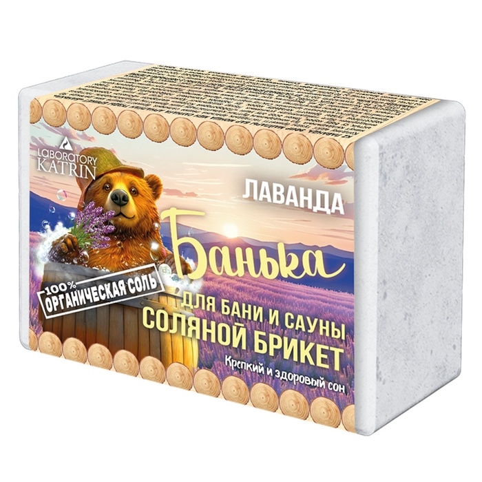 Соляной брикет для бани  Соляной брикет для бани "Банька" лаванда, 500 г