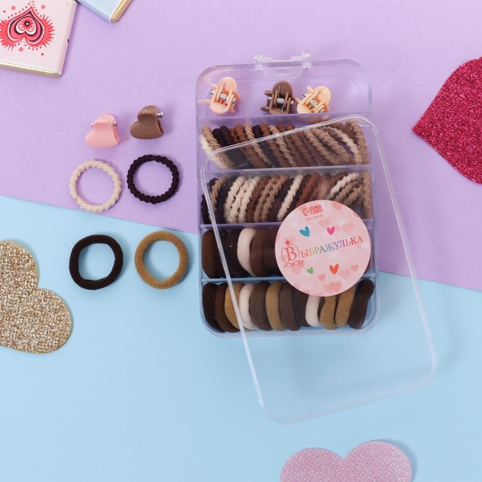 Набор для волос  Набор для волос "Непоседа" (69 шт) сердечко, микс