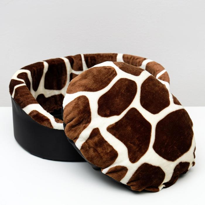 Лежанка  Лежанка "Оксфорд" №2, с мехом, 46 х 36 х 15 см микс цветов