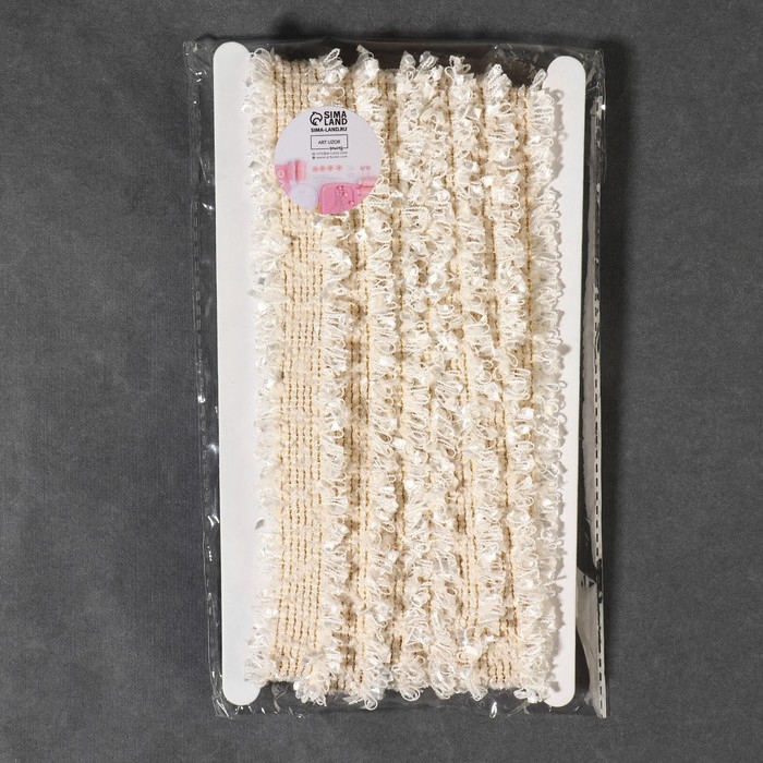 Тесьма декоративная «Твидовая», двусторонняя, 30 мм, 5 ± 0,5 м, цвет бежевый Тесьма декоративная «Твидовая», двусторонняя, 30 мм, 5 ± 0,5 м, цвет бежевый