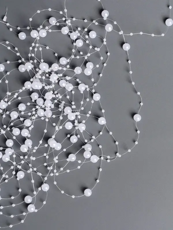 Гирлянда для декора из бусин, жемчужный Гирлянда для декора из бусин, жемчужный