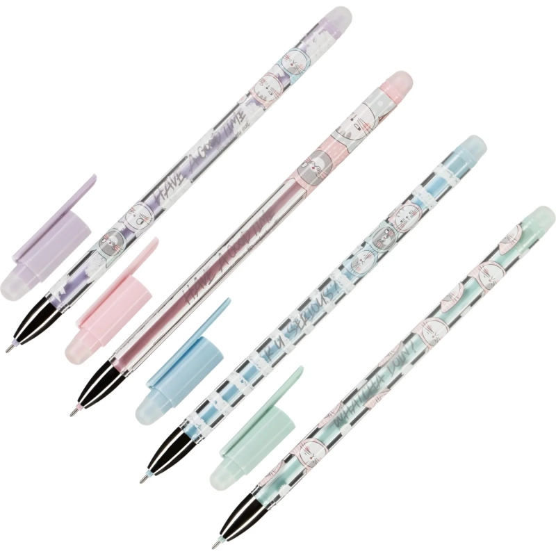 Ручка гелевая со стираем.черн. M&G So Many Cats,дш.0,5 мм,син,асс AKP65872