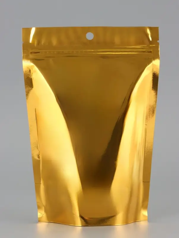 Пакет дой-пак, матовый, золотой, с прозрачной стенкой,14&times;20&times;8 см