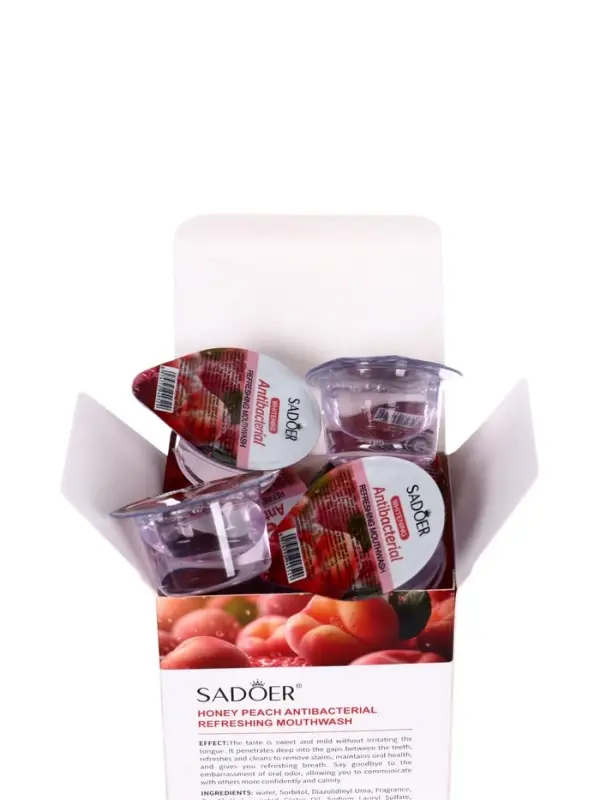 Ополаскиватель для полости рта антибактериальный SADOER, персик, 10 шт. по 13 мл