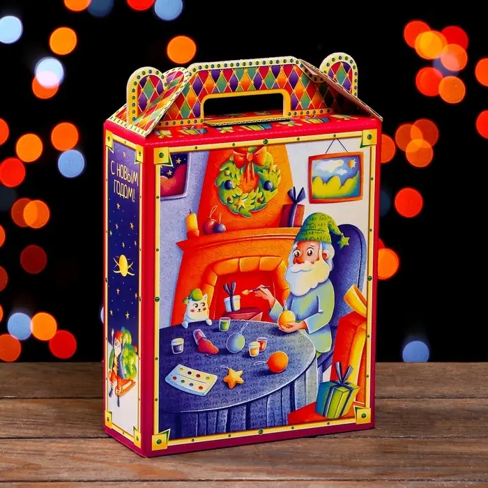 Подарочная новогодняя коробка «Гномы» 16.8×7×25 см Подарочная новогодняя коробка «Гномы» 16.8×7×25 см