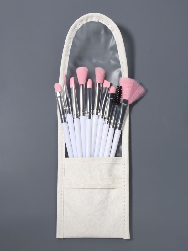 Набор кистей для макияжа, 10 предметов, 16.5 см, в чехле, белый Набор кистей для макияжа, 10 предметов, 16.5 см, в чехле, белый
