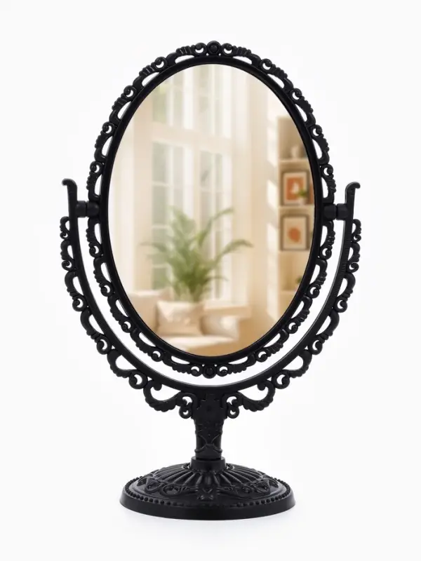 Зеркало декоративное, с увеличением х2, двустороннее, 16.5&times;25.5 см, (11&times;15.5 см), чёрное