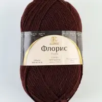 Пряжа "Флорис" 95 % мериносовая шерсть, акрил 5 % 150м/100гр (063 шоколад)