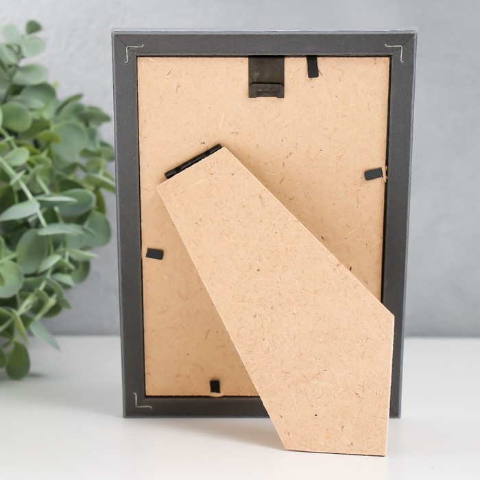 Фоторамка пластик Фоторамка пластик "МИРАМ" 10х15 см, серебро (пластиковый экран)