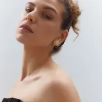 Серьги &laquo;Солнце&raquo;, цвет золото