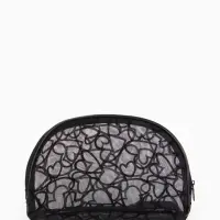 Косметичка полукруглая Black beauty, на молнии, чёрная