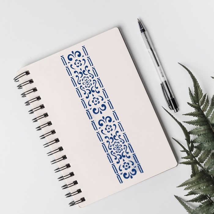 Трафарет бордюрный пластик "Цветочный орнамент" 60х12 см