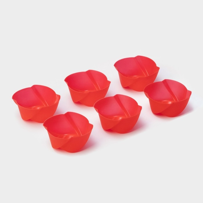 Набор форм для выпечки Доляна «Розочки», силикон, 7×3,5 см, 6 шт, цвет МИКС Набор форм для выпечки Доляна «Розочки», силикон, 7×3,5 см, 6 шт, цвет МИКС