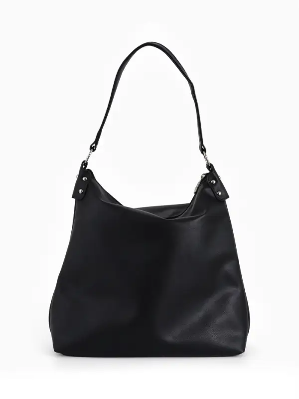 Сумка - мешок женская TEXTURA, на молнии, 32&times;11&times;32 см, чёрная