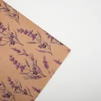 Бумага упаковочная крафтовая &laquo;Ветки лаванды&raquo; 50х70 см