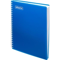 Бизнес-тетрадь А5-,96л,гребень,обл.пластик,клетка, Attache Plastic, синий