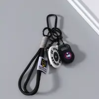 Брелок резина, текстиль с карабином "Гиря, диск и бутылка" чёрный 13,5х4,5х2,2 см