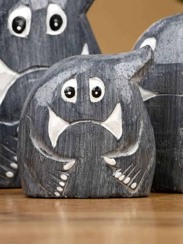 Набор сувенирный  Набор сувенирный "Привидения" дерево H 12, 9, 7 см, цв. серый