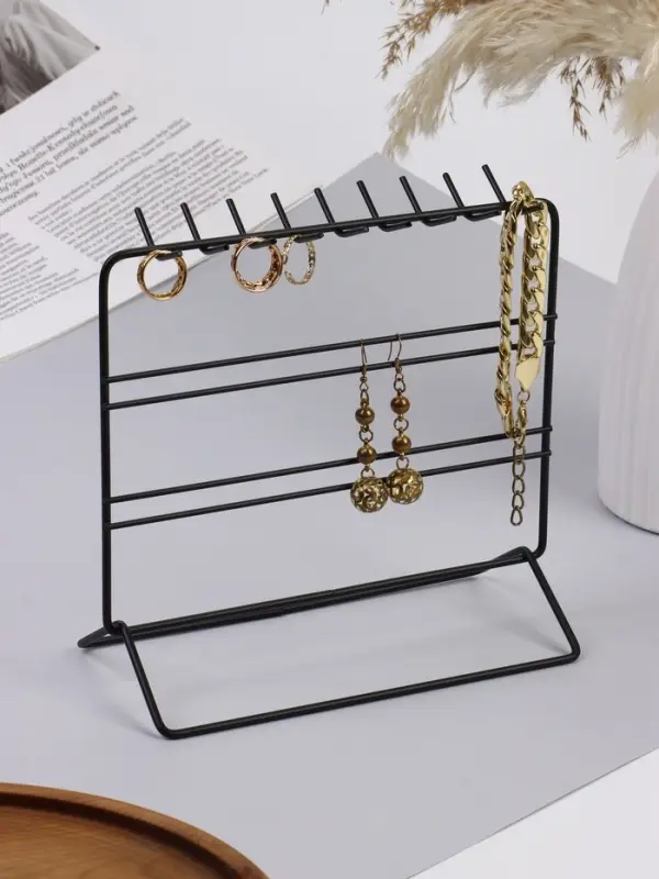 Подставка для украшений QF, 3 ряда, 20.5&times;10&times;19.5 см, чёрная